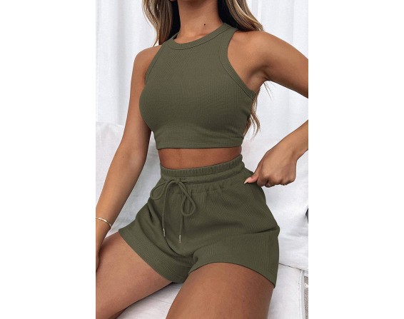 Top and Drawstring Shorts Set