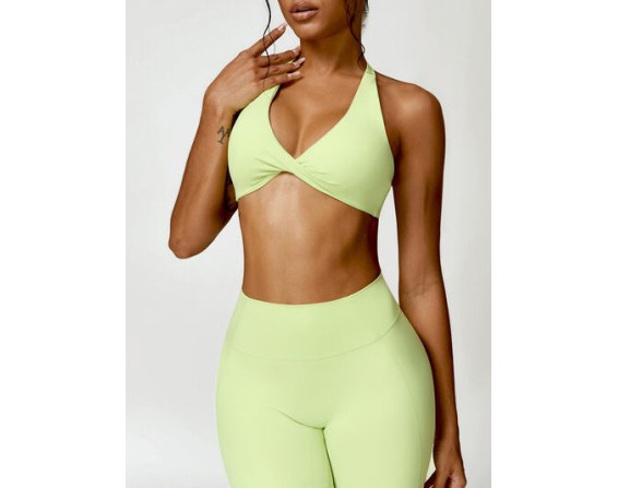 Twisted Halter Neck Active Bra