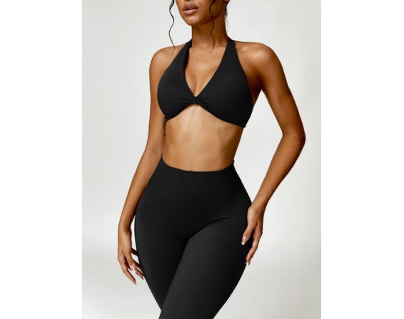 Twisted Halter Neck Active Bra