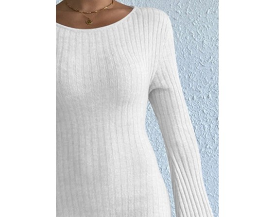 Backless Long Sleeve Sweater Dress