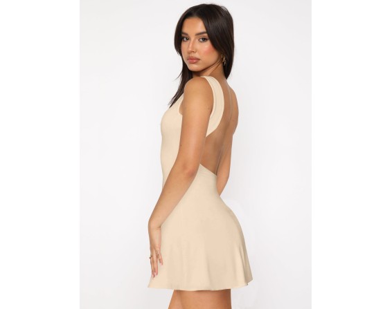 Backless Wide Strap Mini Dress