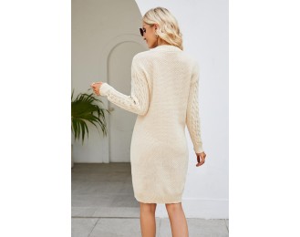 Cable-Knit Long Sleeve Dress