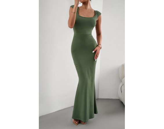 Cap Sleeve Scoop Neck Maxi Dress