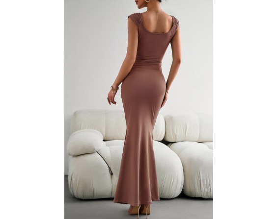 Cap Sleeve Scoop Neck Maxi Dress