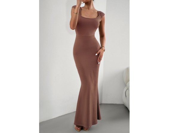 Cap Sleeve Scoop Neck Maxi Dress