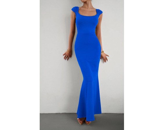 Cap Sleeve Scoop Neck Maxi Dress