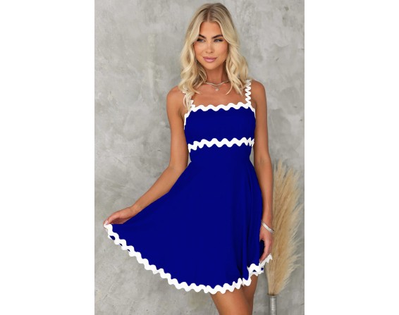 Contrast Trim Square Neck Mini Dress