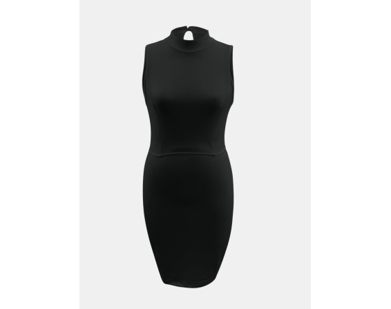 Cutout Mock Neck Sleeveless Dress