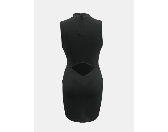 Cutout Mock Neck Sleeveless Dress