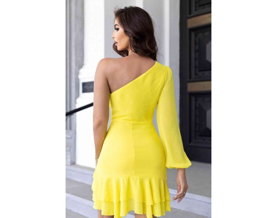 Cutout One-Shoulder Tied Dress