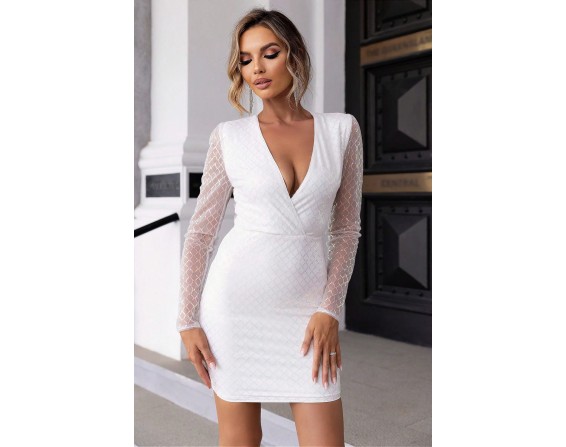 Cutout Sequin Mesh Mini Dress