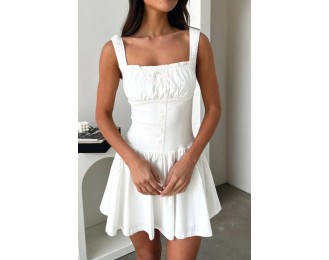 Decorative Button Square Neck Cami Dress