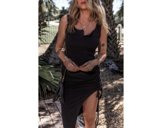 Drawstring Wide Strap Dress