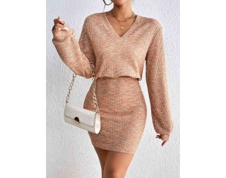 Lace Detail V-Neck Mini Dress