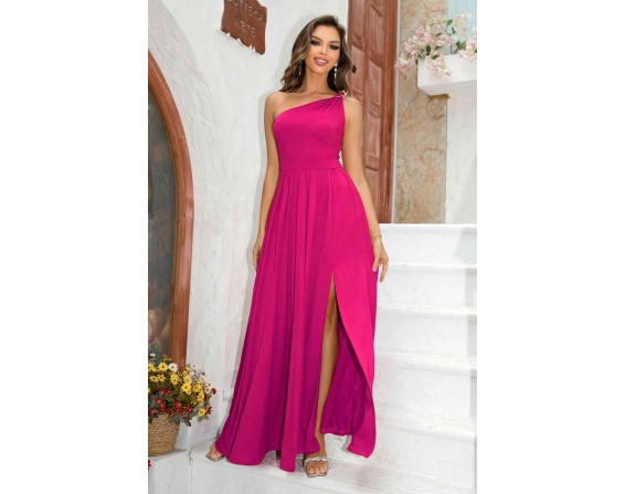 One-Shoulder Split Maxi Dress