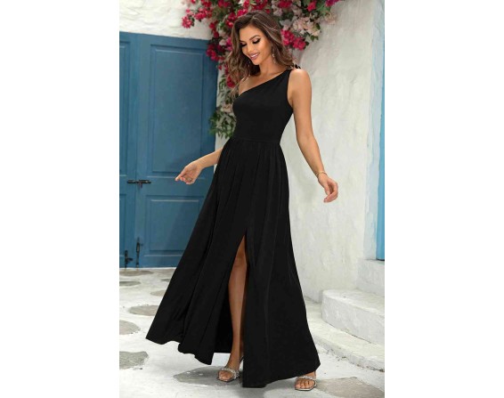 One-Shoulder Split Maxi Dress