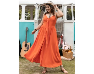 Plus Size Halter Neck Midi Dress