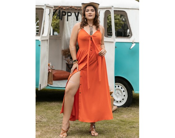 Plus Size Halter Neck Midi Dress