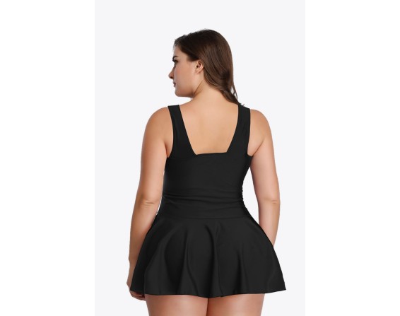 Plus Size Plunge Swim Dress