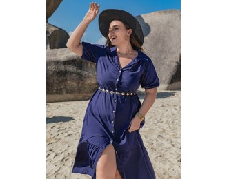 Plus Size Short Sleeve Midi Dress