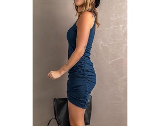 Ruched Scoop Neck Mini Cami Dress