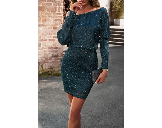 Sequin Off-Shoulder Mini Dress