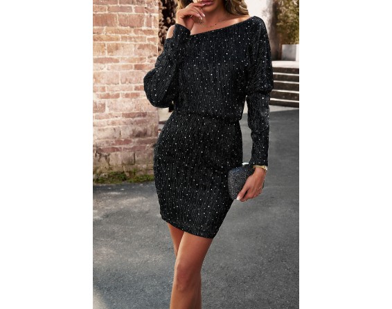 Sequin Off-Shoulder Mini Dress