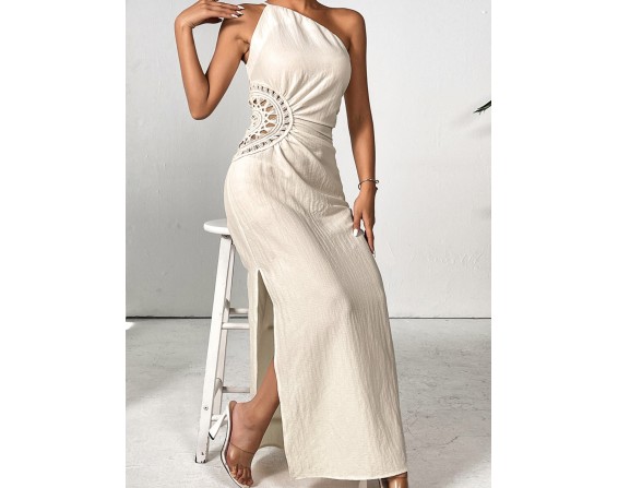 Slit One Shoulder Sleeveless Maxi Dress