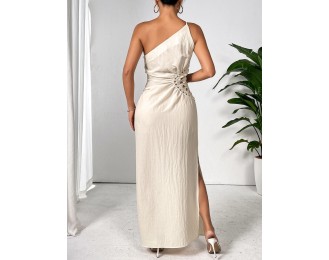 Slit One Shoulder Sleeveless Maxi Dress