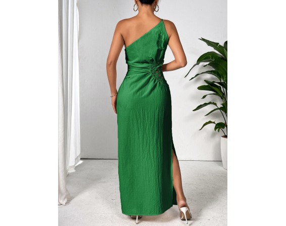 Slit One Shoulder Sleeveless Maxi Dress