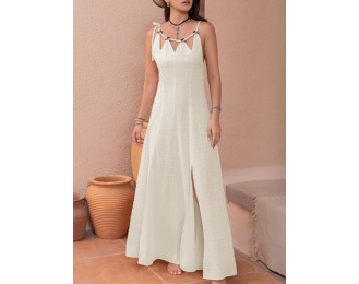 Swiss Dot Sleeveless Maxi Dress