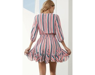 Three-Quarter Sleeve Mini Dress