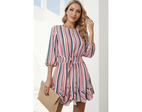 Three-Quarter Sleeve Mini Dress