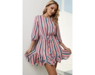 Three-Quarter Sleeve Mini Dress