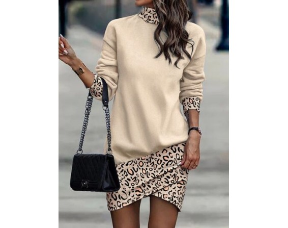 Turtleneck Long Sleeve Mini Dress