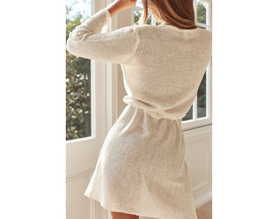 Tied Surplice Long Sleeve Cover Up