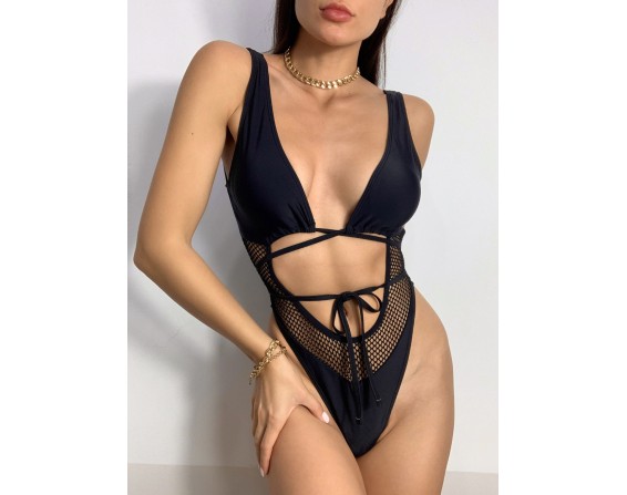 Tied Wide Strap One-Piece Swimwear