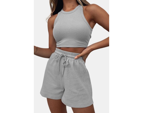 Top and Drawstring Shorts Set