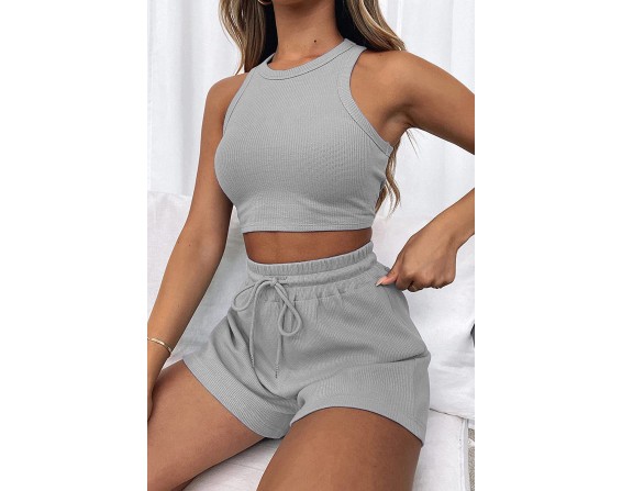 Top and Drawstring Shorts Set