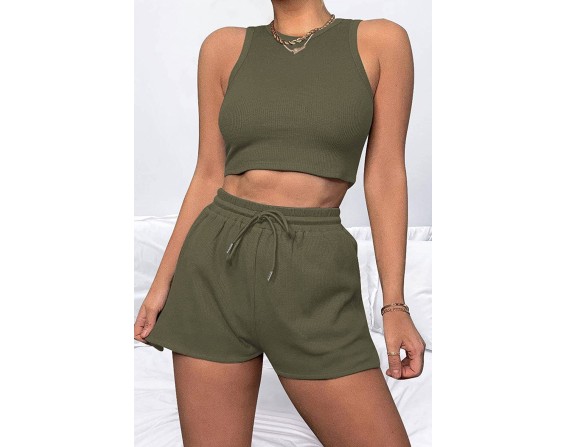 Top and Drawstring Shorts Set