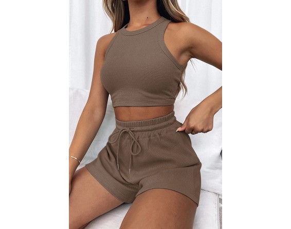 Top and Drawstring Shorts Set