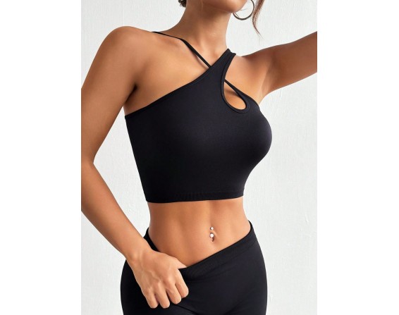 Crisscross Cutout Crop Active Tank