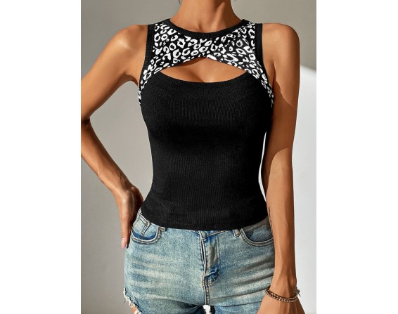 Cutout Round Neck Tank