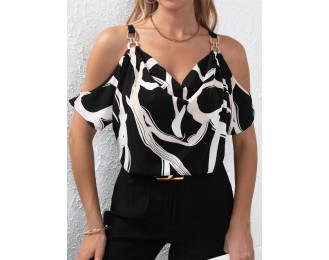 Cutout Short Sleeve Blouse