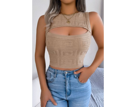 Cutout Sleeveless Knit Top