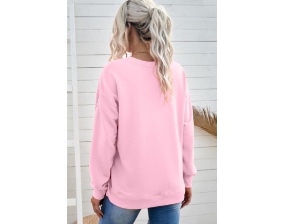 Drop Shoulder Ribbed Trim Sweatshirt