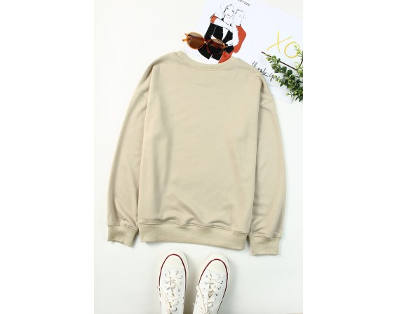 Drop Shoulder Ribbed Trim Sweatshirt