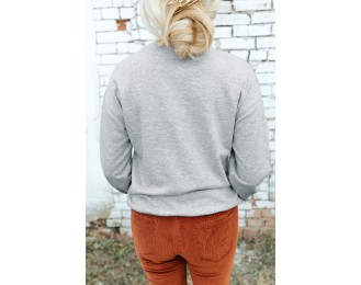 Drop Shoulder Ribbed Trim Sweatshirt