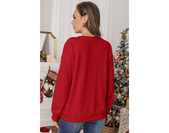 Drop Shoulder Ribbed Trim Sweatshirt