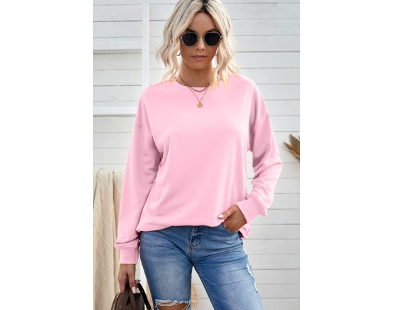 Drop Shoulder Ribbed Trim Sweatshirt